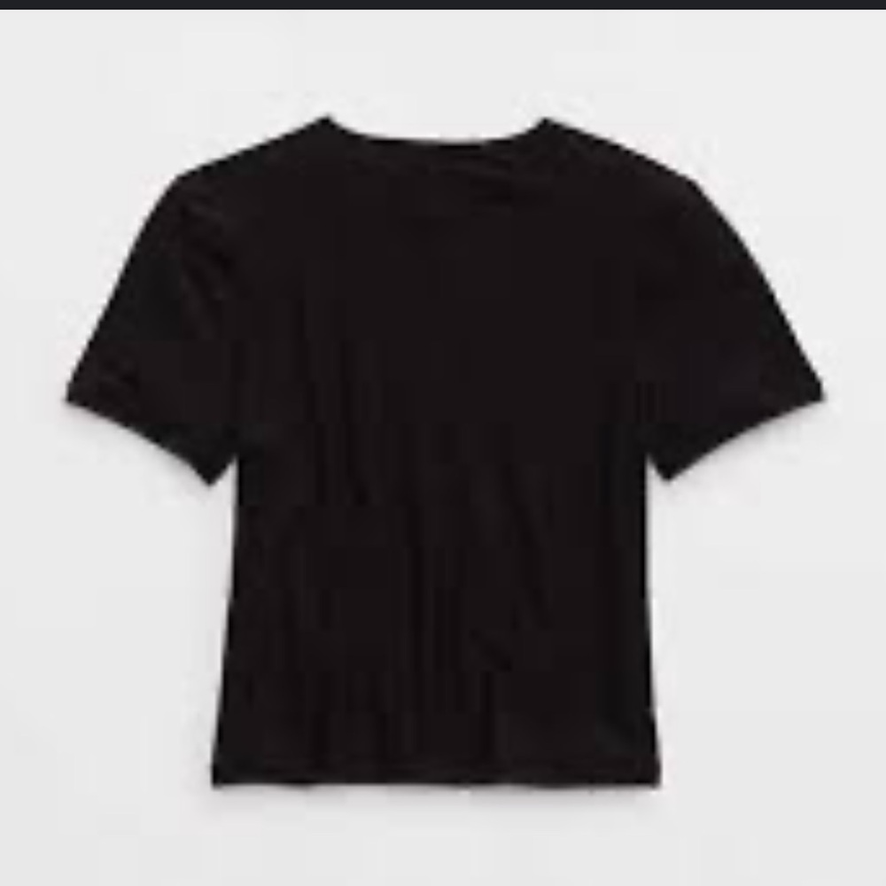 Aerie Smoothez Black Fitted Tee - NTW - Picture 4 of 4